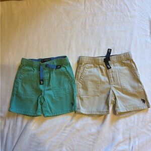 Two-Pack Kids Pull-On Shorts - Polo by Ralph Lauren Green & Khaki boy size 3